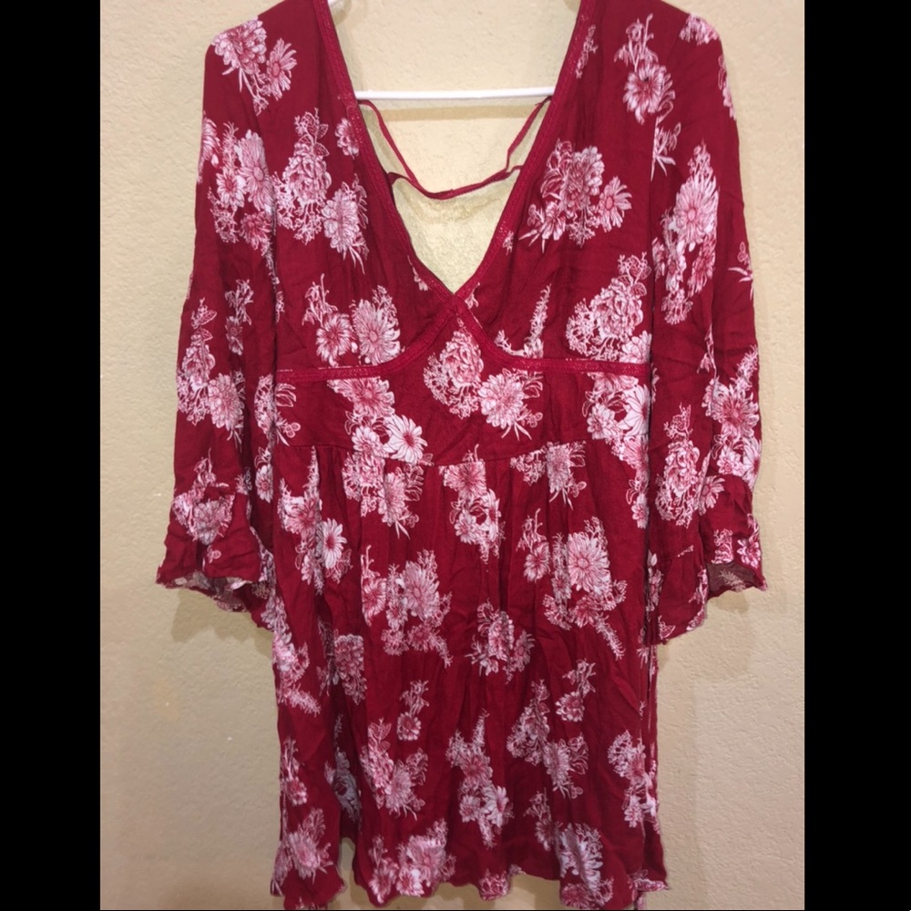 Floral Red Dress